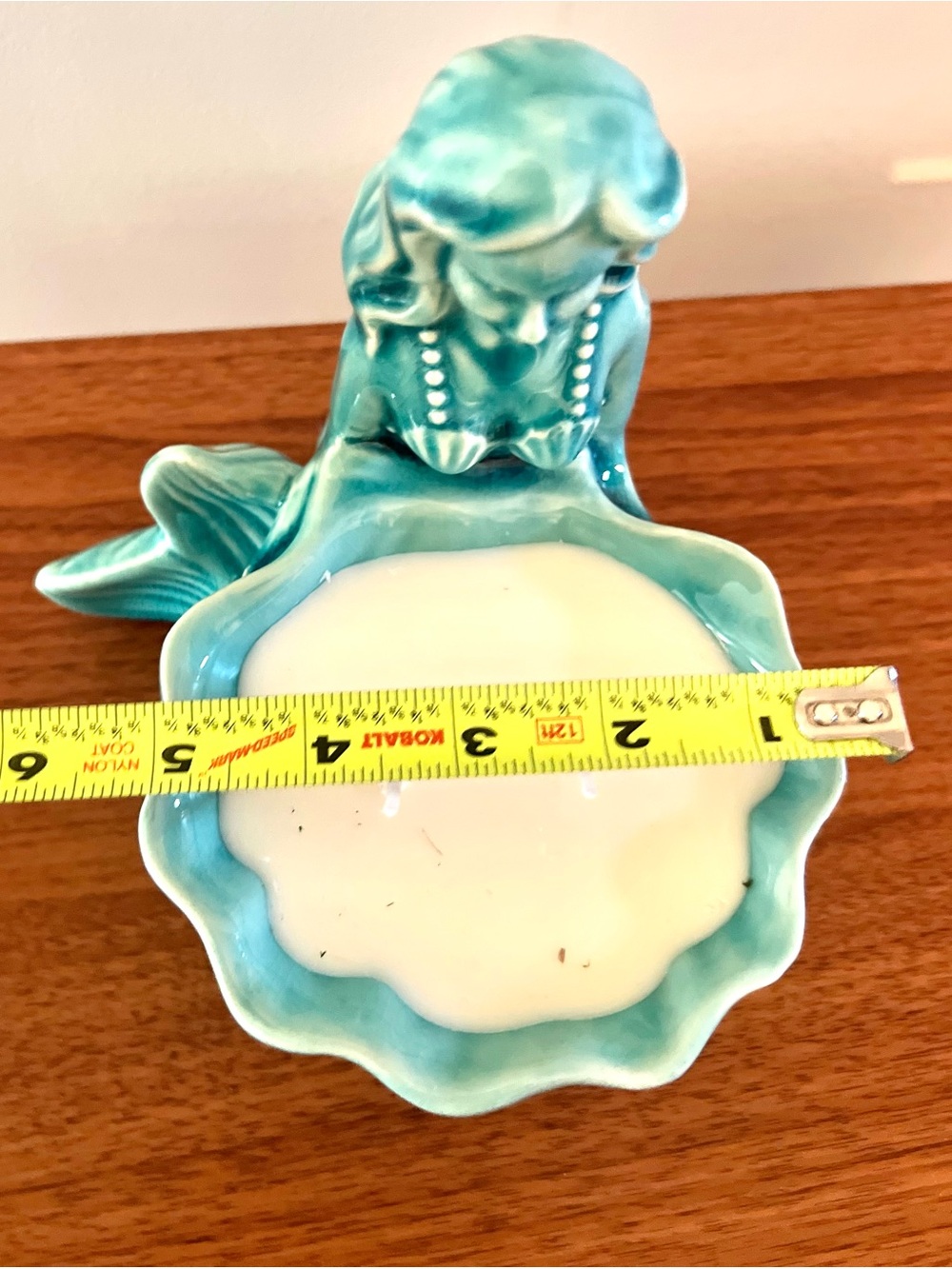NEW Ceramic MERMAID Candle. Scented. Aqua Blue. 7" tall. - Picture 2 of 7
